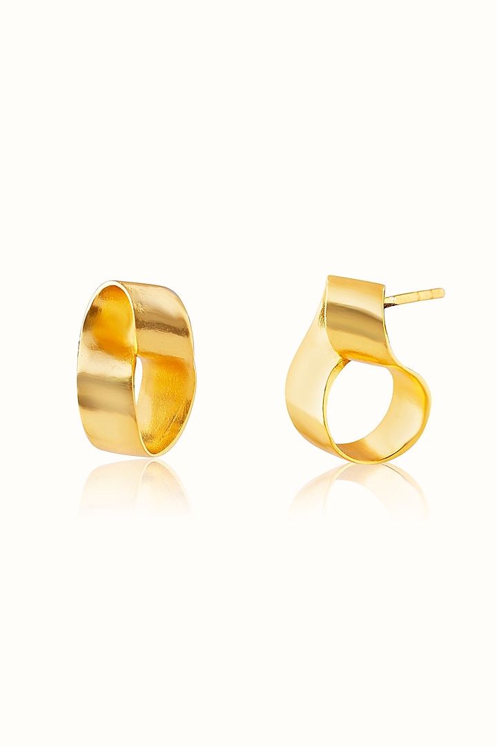 Matte Gold Finish Knotted Stud Earrings In Sterling Silver by Vinanti Manji at Pernia's Pop Up Shop