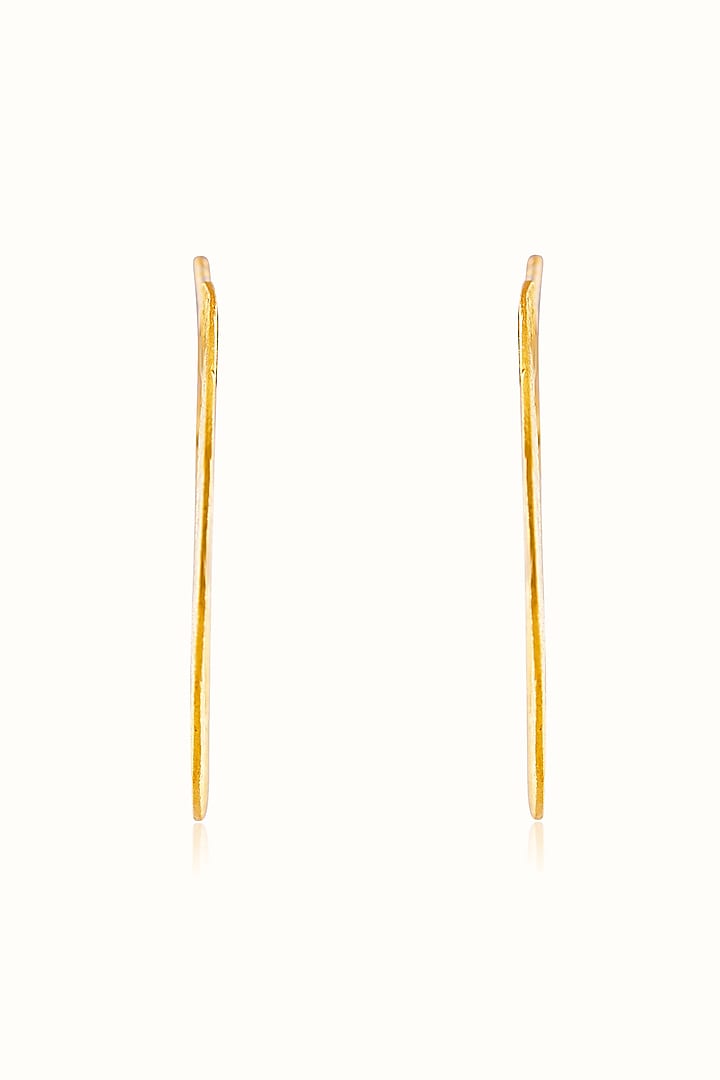 Gold Finish Hoop Earrings In Sterling Silver by Vinanti Manji at Pernia's Pop Up Shop