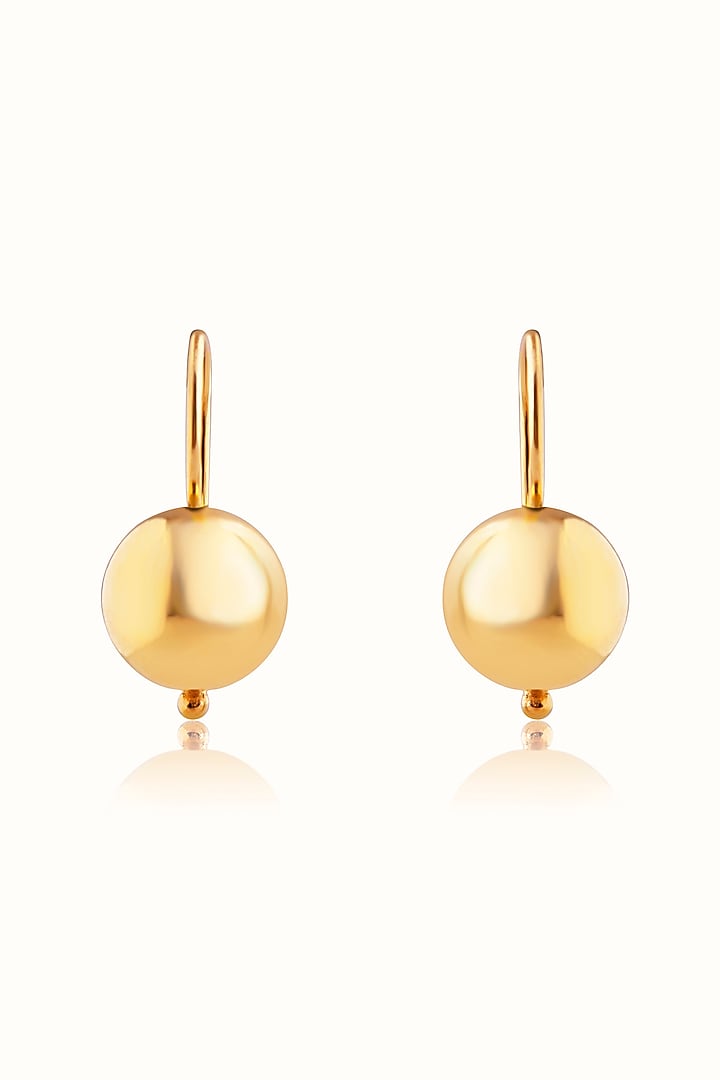 Gold Finish Dangler Earrings In Sterling Silver by Vinanti Manji at Pernia's Pop Up Shop