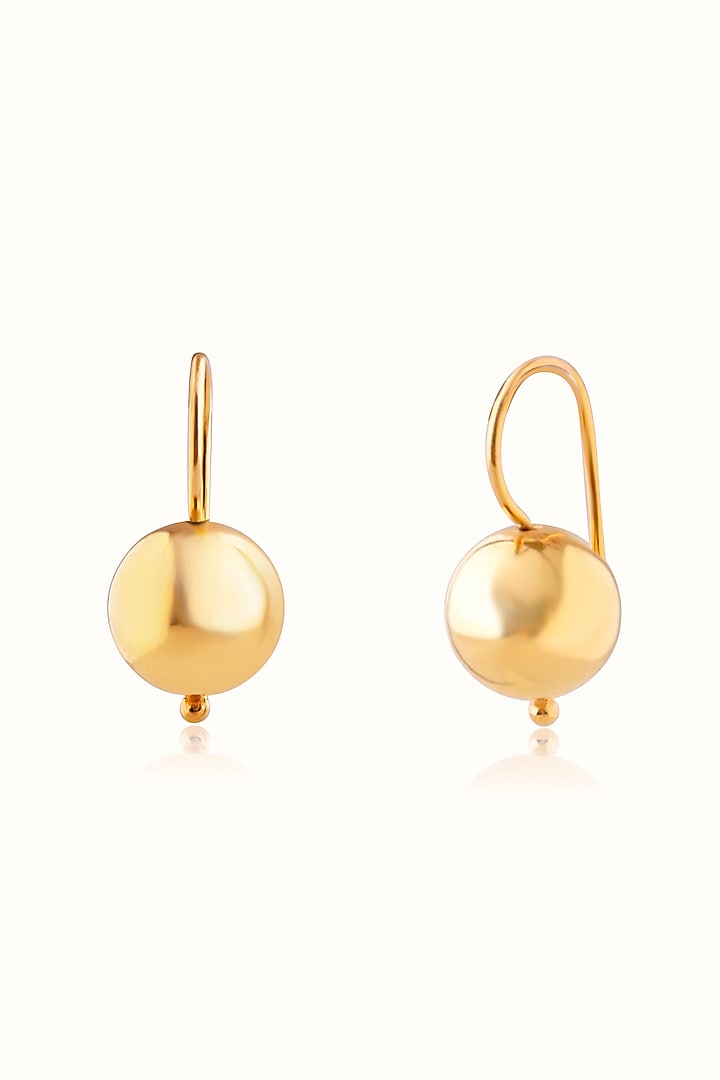 Gold Finish Dangler Earrings In Sterling Silver by Vinanti Manji at Pernia's Pop Up Shop