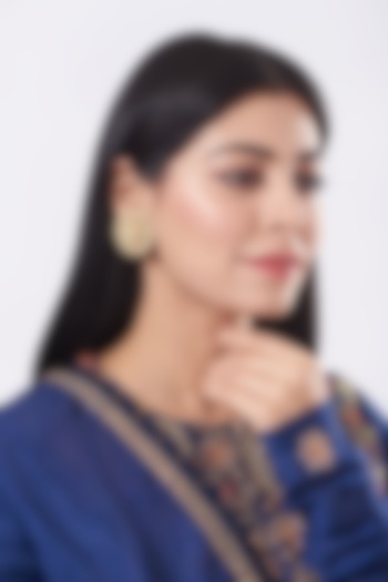 Gold Finish Pearl Stud Earrings In Sterling Silver by Vinanti Manji at Pernia's Pop Up Shop