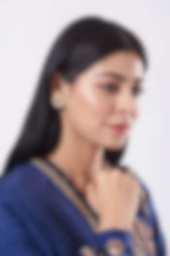 Gold Finish Red Spinel Earrings In Sterling Silver by Vinanti Manji at Pernia's Pop Up Shop