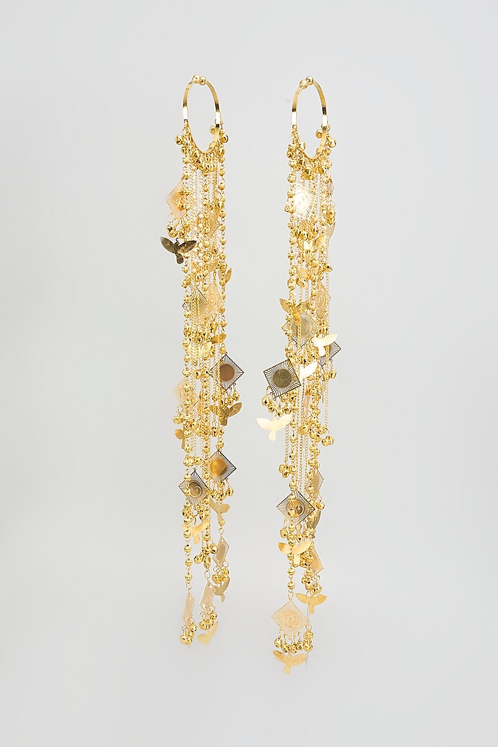 Gold Finish Multi-Colored Charm Bangle Kaleeras (Set Of 2) by Vivinia By Vidhi Mehra at Pernia's Pop Up Shop