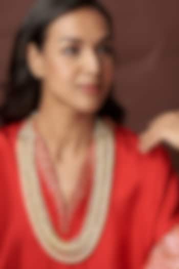 White Finish Pearl Mala by Vivinia By Vidhi Mehra at Pernia's Pop Up Shop