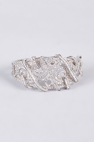 White Finish Zircon Kada by Vivinia By Vidhi Mehra