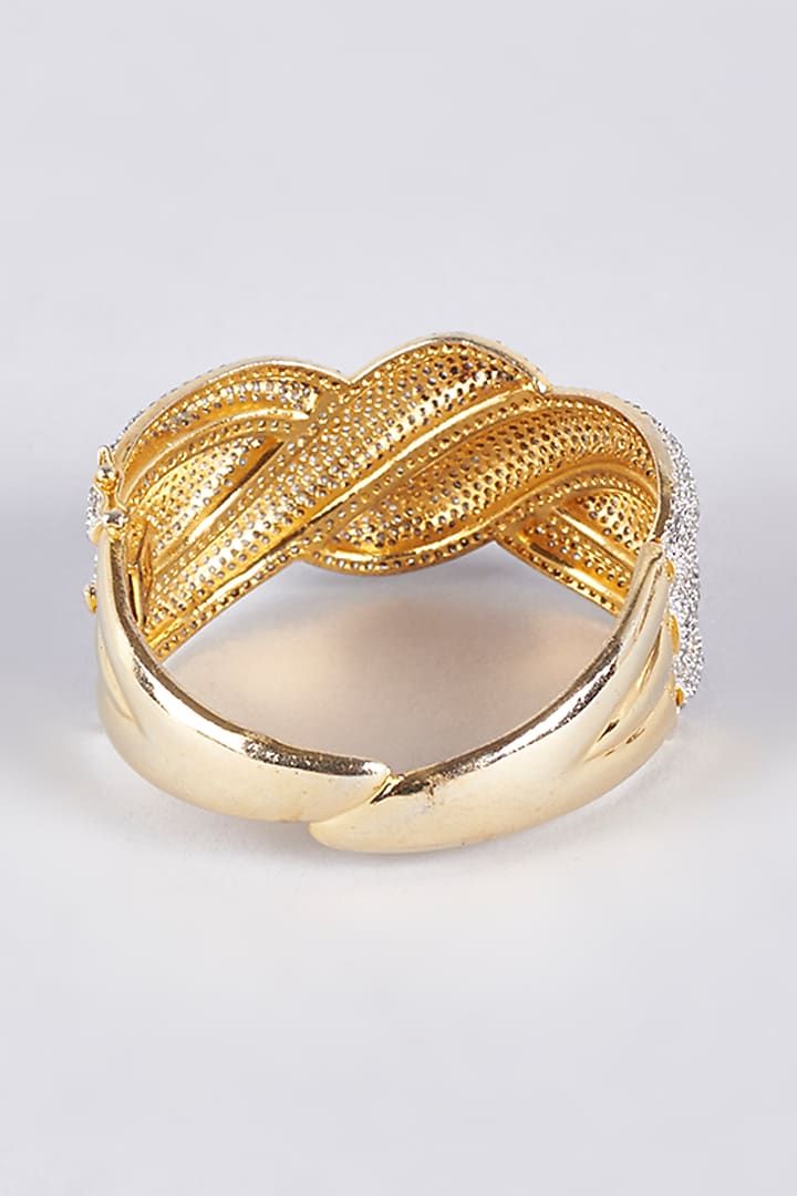Two-Tone Finish Zircon Kada by Vivinia By Vidhi Mehra at Pernia's Pop Up Shop
