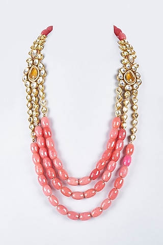 Coral Beaded & Semi-Precious Stone Mala by Vivinia By Vidhi Mehra