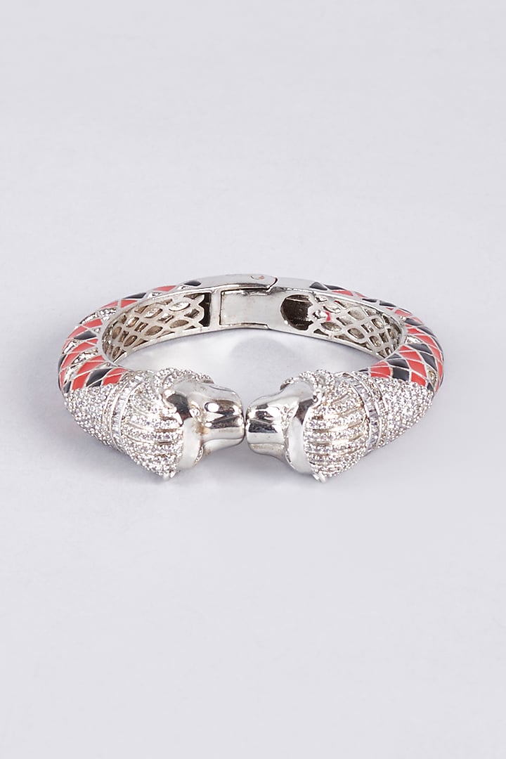 Two-Tone Finish Zircon Kada by Vivinia By Vidhi Mehra at Pernia's Pop Up Shop