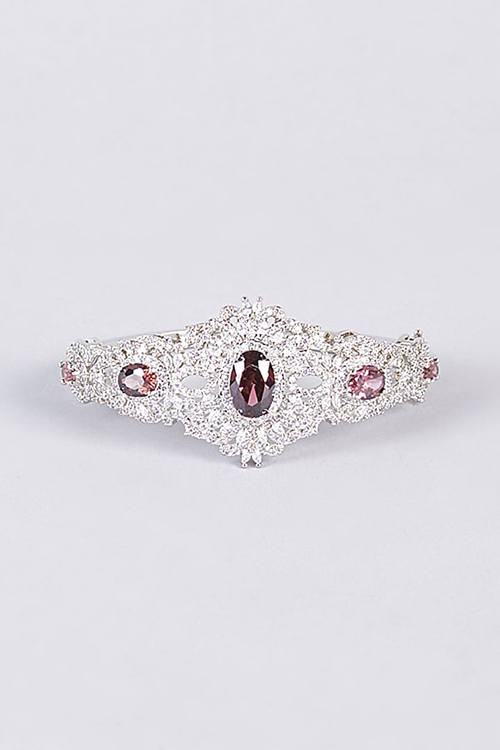 Two-Tone Finish Purple Stone & Zircon Kada by Vivinia By Vidhi Mehra at Pernia's Pop Up Shop