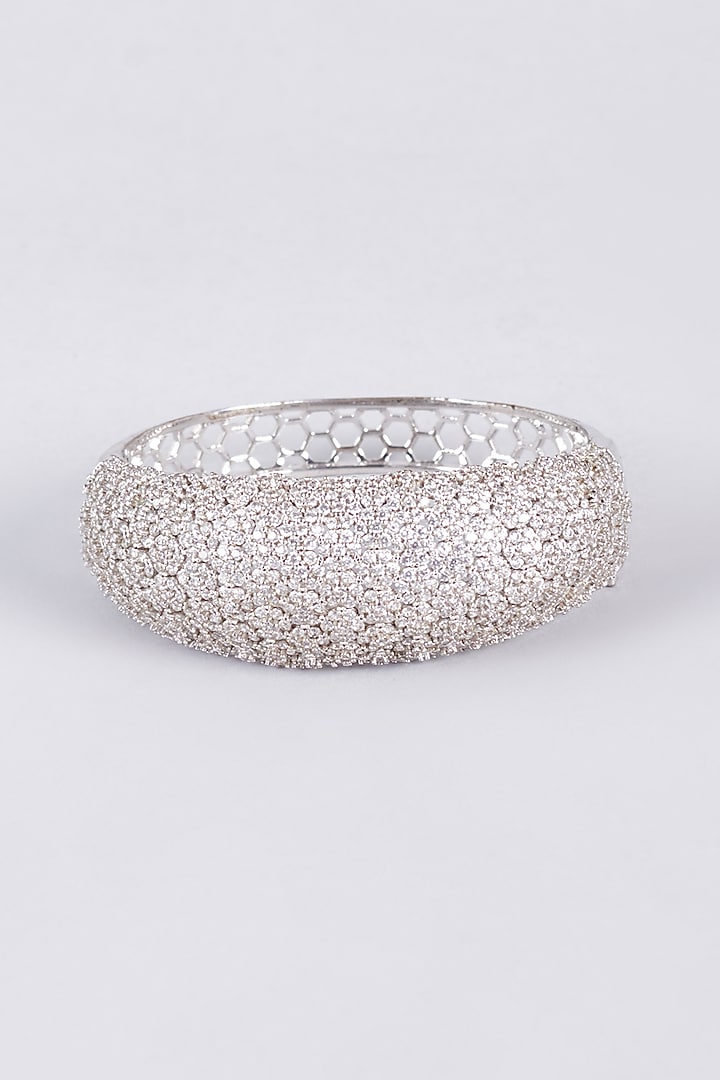 White Finish Zircon Kada by Vivinia By Vidhi Mehra at Pernia's Pop Up Shop