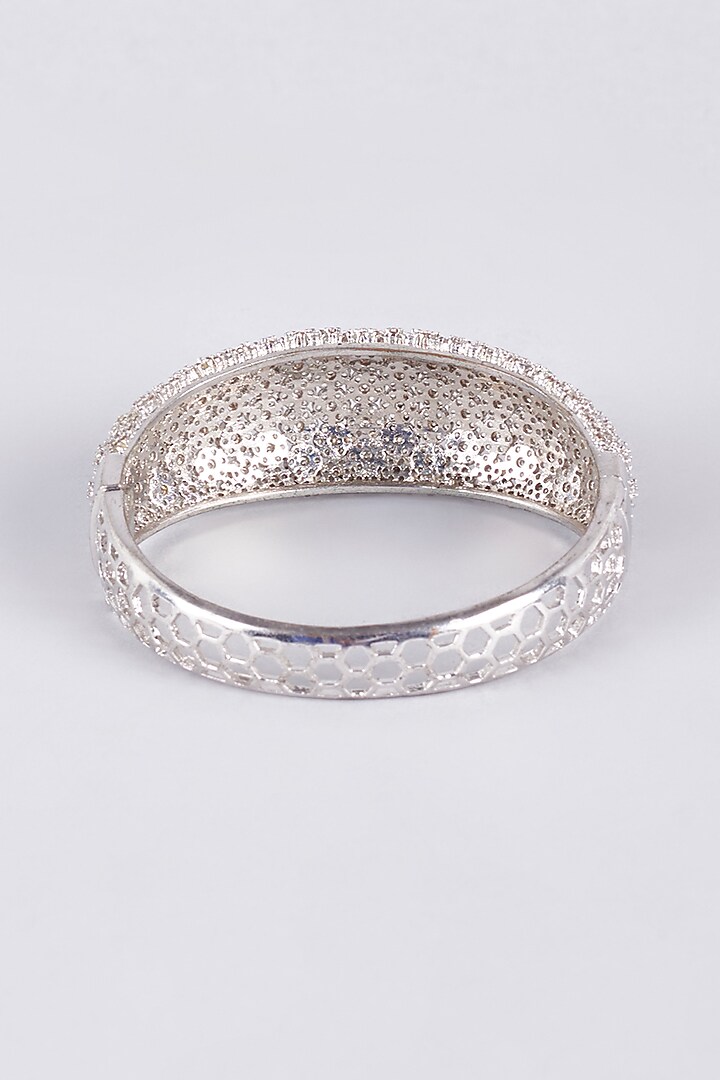 White Finish Zircon Kada by Vivinia By Vidhi Mehra at Pernia's Pop Up Shop