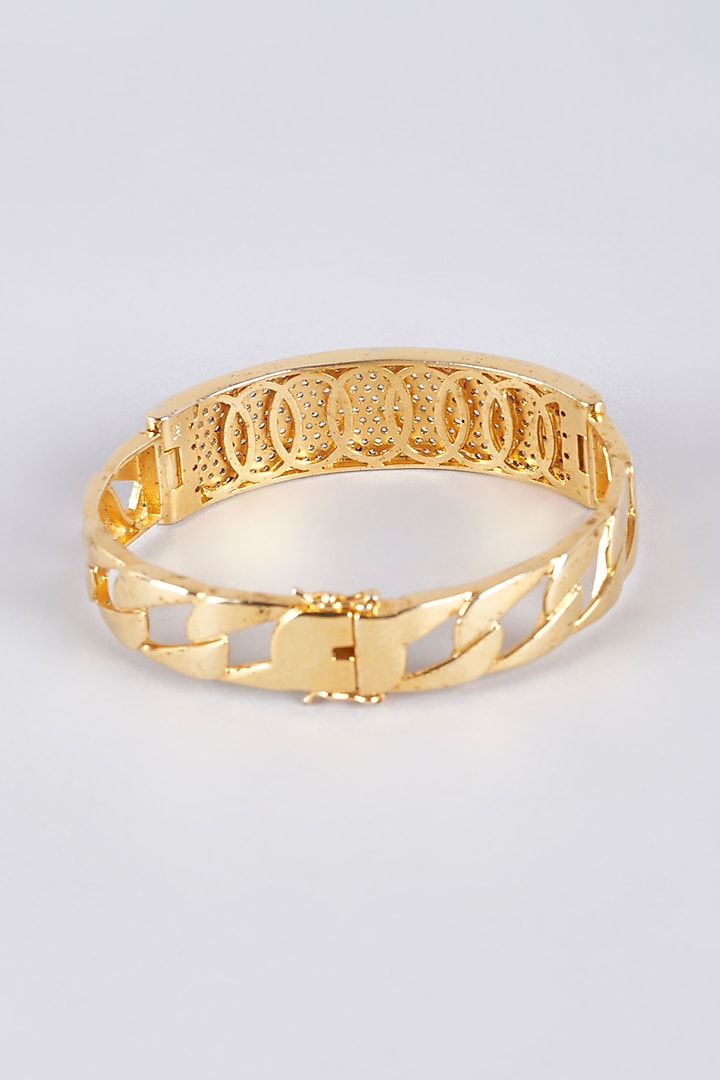 Two Tone Finish Zircon Kada by Vivinia By Vidhi Mehra at Pernia's Pop Up Shop