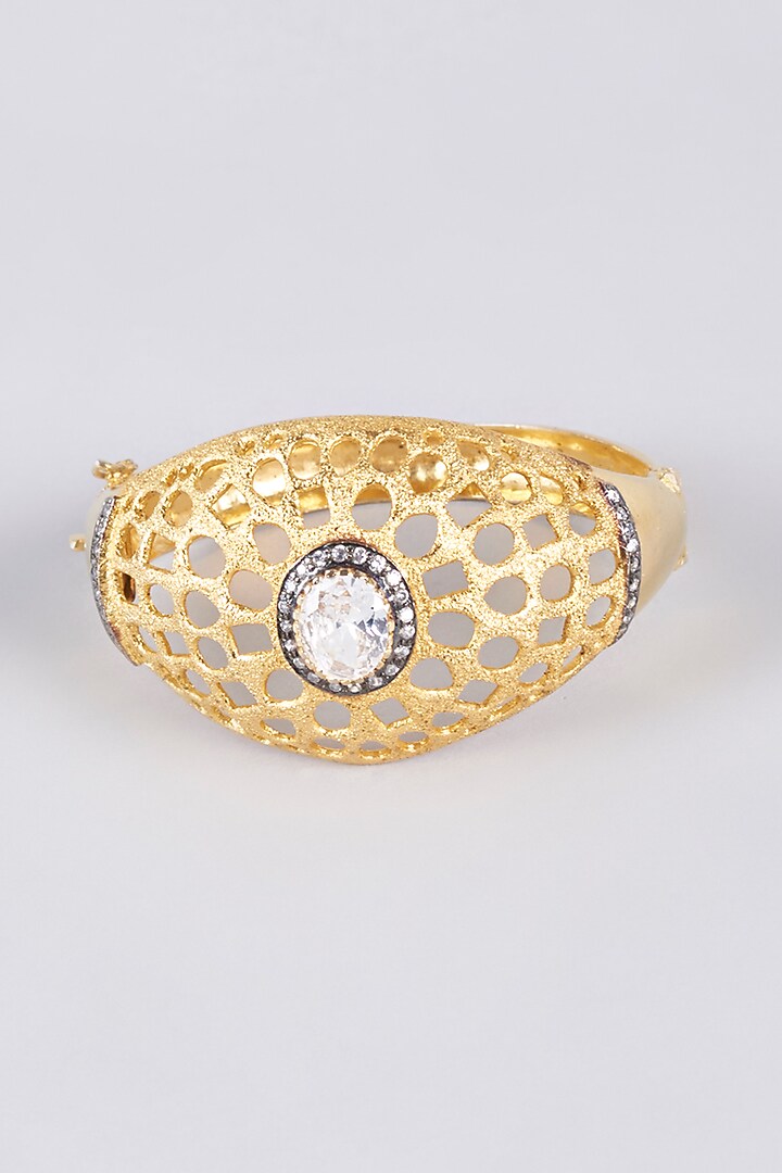 Gold Finish Bracelet by Vivinia By Vidhi Mehra at Pernia's Pop Up Shop