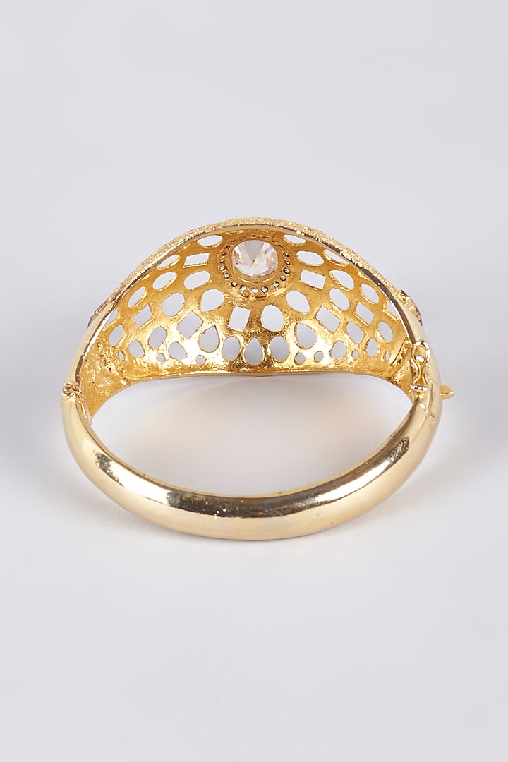 Gold Finish Bracelet by Vivinia By Vidhi Mehra at Pernia's Pop Up Shop