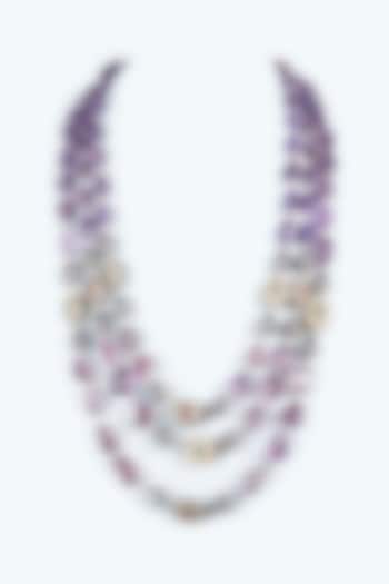 Purple Semi Precious Stones Mala by Vivinia By Vidhi Mehra at Pernia's Pop Up Shop
