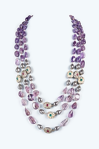 Purple Semi Precious Stones Mala by Vivinia By Vidhi Mehra
