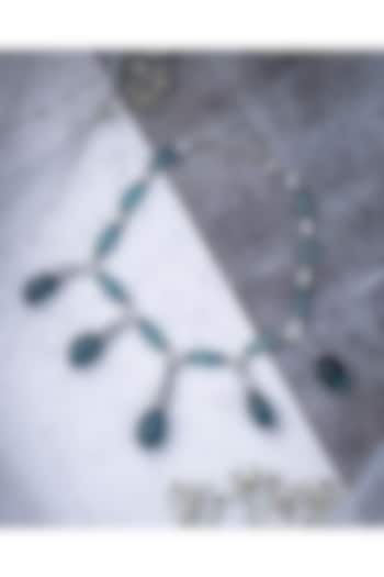 Silver Finish Pearl & Beaded Necklace by Vivinia By Vidhi Mehra at Pernia's Pop Up Shop