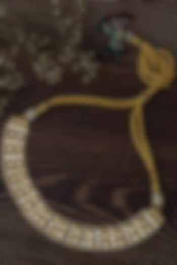 Gold Finish White Stone Choker Necklace by Vivinia By Vidhi Mehra at Pernia's Pop Up Shop