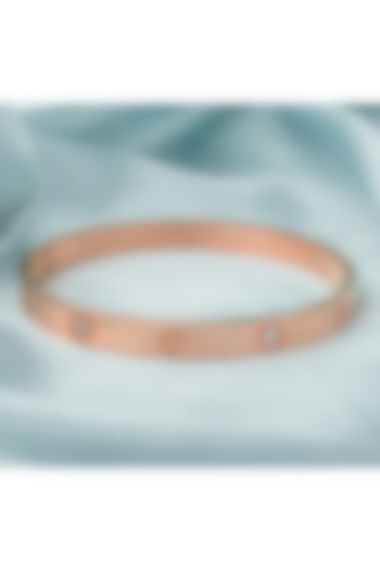 Rose Gold Finish Floral Kada by Vivinia By Vidhi Mehra at Pernia's Pop Up Shop