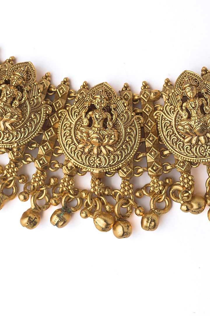 Gold Finish Choker Necklace Set by Vivinia By Vidhi Mehra at Pernia's Pop Up Shop