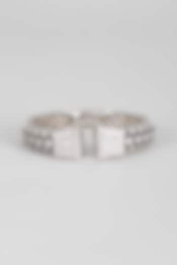 White Finish Enameled Zircon Kada by Vivinia By Vidhi Mehra at Pernia's Pop Up Shop