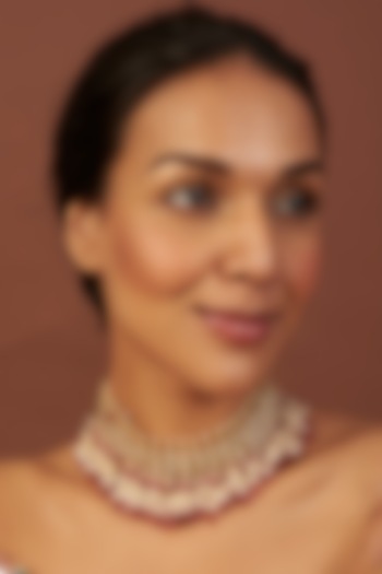 Gold Finish Kundan Polki Choker Necklace by Vivinia By Vidhi Mehra at Pernia's Pop Up Shop