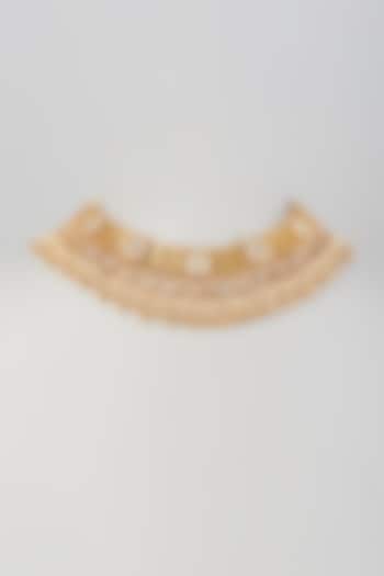 Gold Finish Kundan Polki Choker Necklace by Vivinia By Vidhi Mehra at Pernia's Pop Up Shop