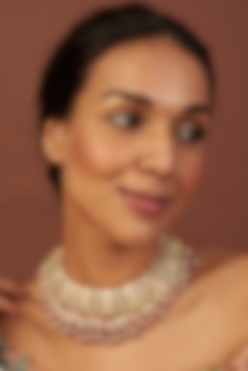 Gold Finish Kundan Polki Necklace by Vivinia By Vidhi Mehra at Pernia's Pop Up Shop