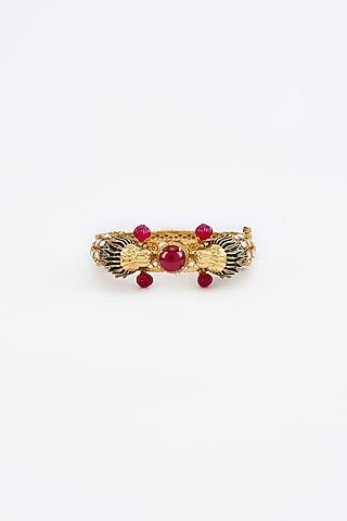 Gold Finish Zircon Kada by Vivinia By Vidhi Mehra