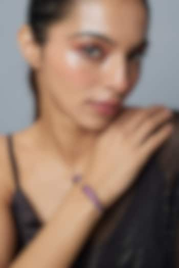 White Finish Purple Zircon Bangle by Vivinia By Vidhi Mehra at Pernia's Pop Up Shop