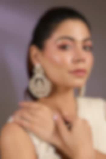 Gold Finish Pearl Chandbali Earrings by Vivinia By Vidhi Mehra at Pernia's Pop Up Shop