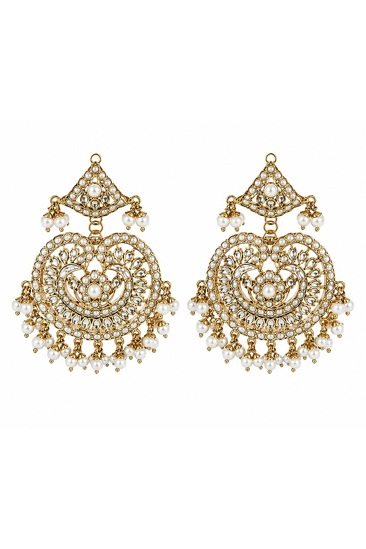 Gold Plated Kundan Polki & Pearl Jadau Choker Necklace Set by Vivinia By Vidhi Mehra at Pernia's Pop Up Shop