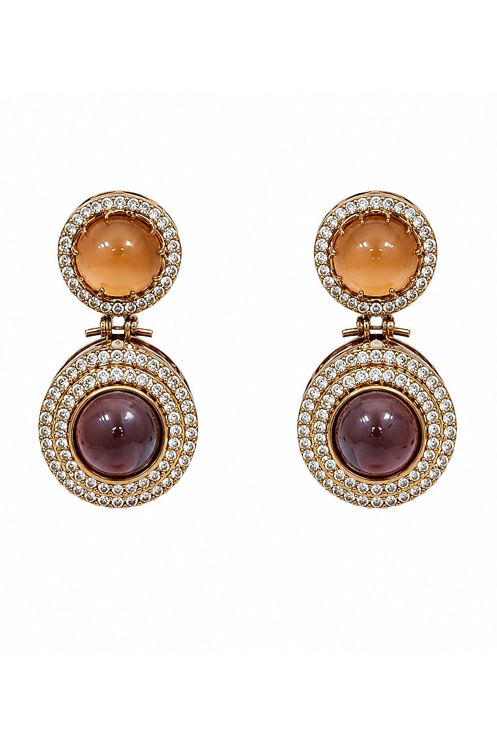 Gold Plated Moissanite Polki & Multi-Colored Stone Necklace Set by Vivinia By Vidhi Mehra at Pernia's Pop Up Shop