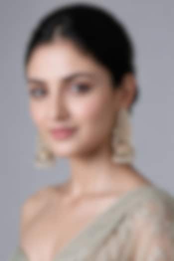 Gold Plated Pearl Jhumka Earrings by Vivinia By Vidhi Mehra at Pernia's Pop Up Shop