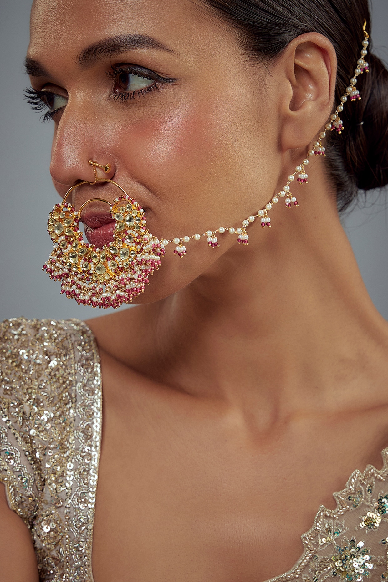 Shop Gold Plated Pahadi Nose Ring for Women Online from India s Luxury Designers 2025