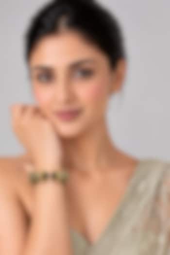 Gold Plated Moissanite Polki Kada by Vivinia By Vidhi Mehra at Pernia's Pop Up Shop