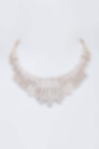 Two-Tone Finish Zircon Choker Necklace by Vivinia By Vidhi Mehra at Pernia's Pop Up Shop