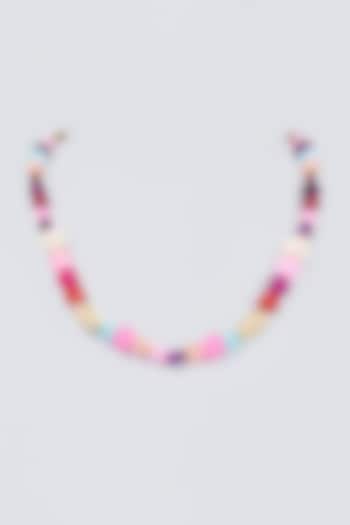 Gold Finish Pearl & Multi-Colored Beaded Handcrafted Mala by Vivinia By Vidhi Mehra at Pernia's Pop Up Shop