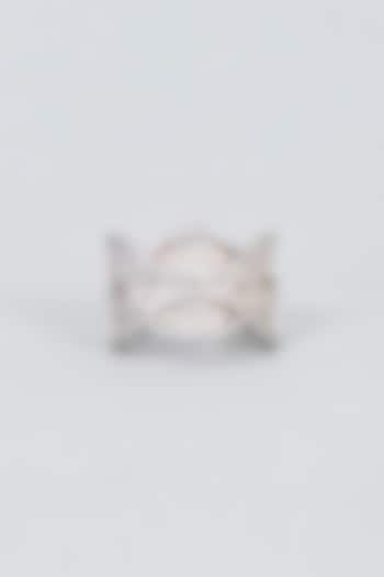 White Finish Zircon Ring by Vivinia By Vidhi Mehra at Pernia's Pop Up Shop