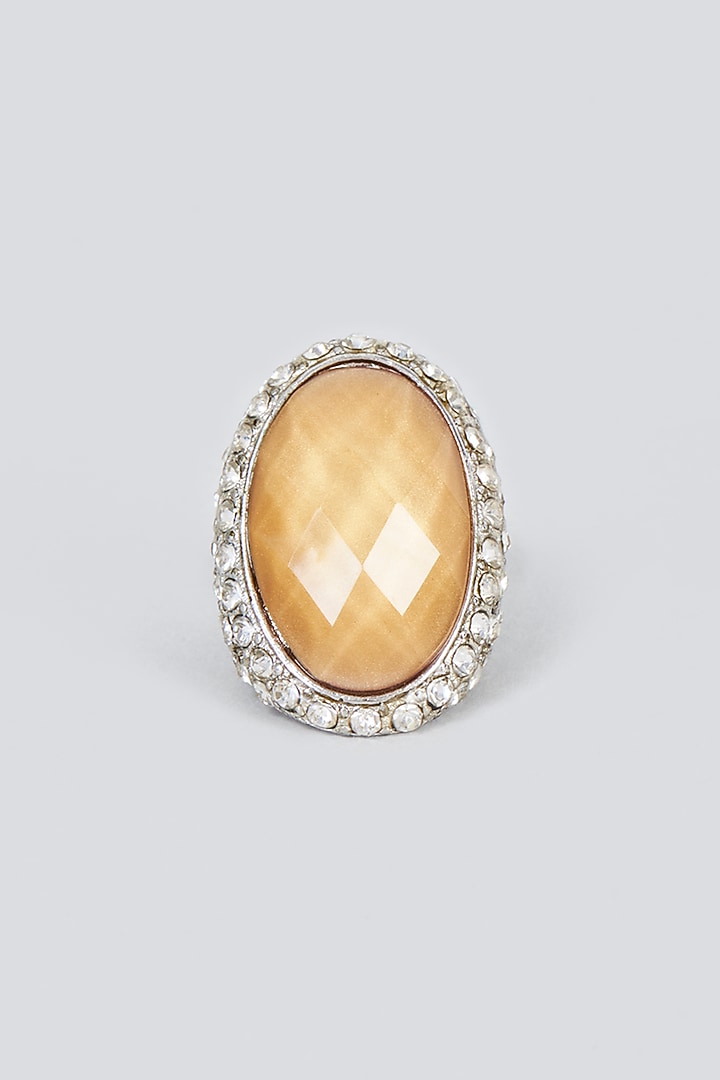 White Finish Zircon Ring by Vivinia By Vidhi Mehra at Pernia's Pop Up Shop