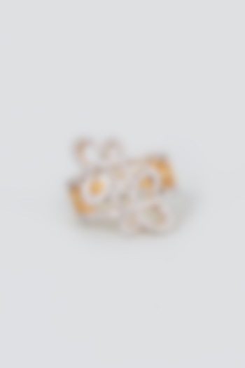 Gold Finish Zircon Ring by Vivinia By Vidhi Mehra at Pernia's Pop Up Shop