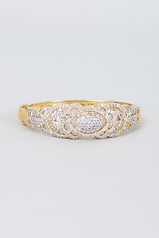 Gold Finish Zircon Bangle by Vivinia By Vidhi Mehra