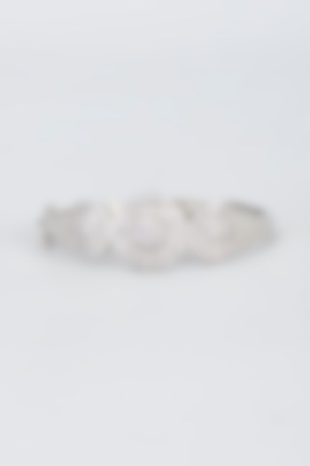 White Finish Zircon Bangle by Vivinia By Vidhi Mehra at Pernia's Pop Up Shop