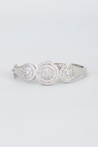 White Finish Zircon Bangle by Vivinia By Vidhi Mehra