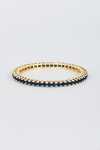 Gold Finish Zircon Bangle by Vivinia By Vidhi Mehra