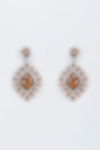 Gold Finish Stones Dangler Earrings by Vivinia By Vidhi Mehra at Pernia's Pop Up Shop