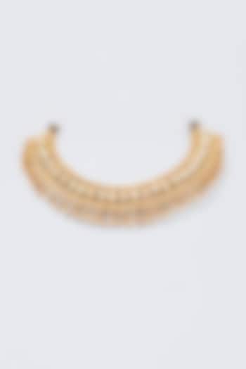 Gold Finish Kundan Polki Necklace by Vivinia By Vidhi Mehra at Pernia's Pop Up Shop