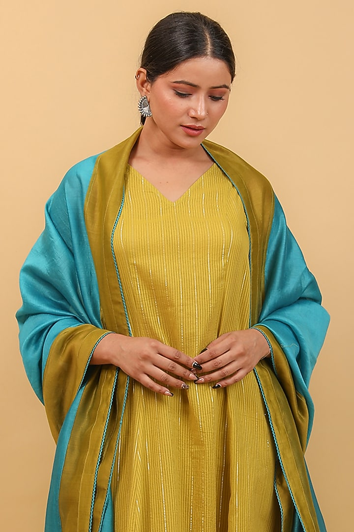 Lime Yellow Pure Cotton Kurta Set by Vinusto at Pernia's Pop Up Shop