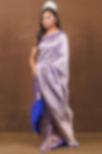 Royal Blue Pure Silk Banarasi Handwoven Saree by VISHWA
