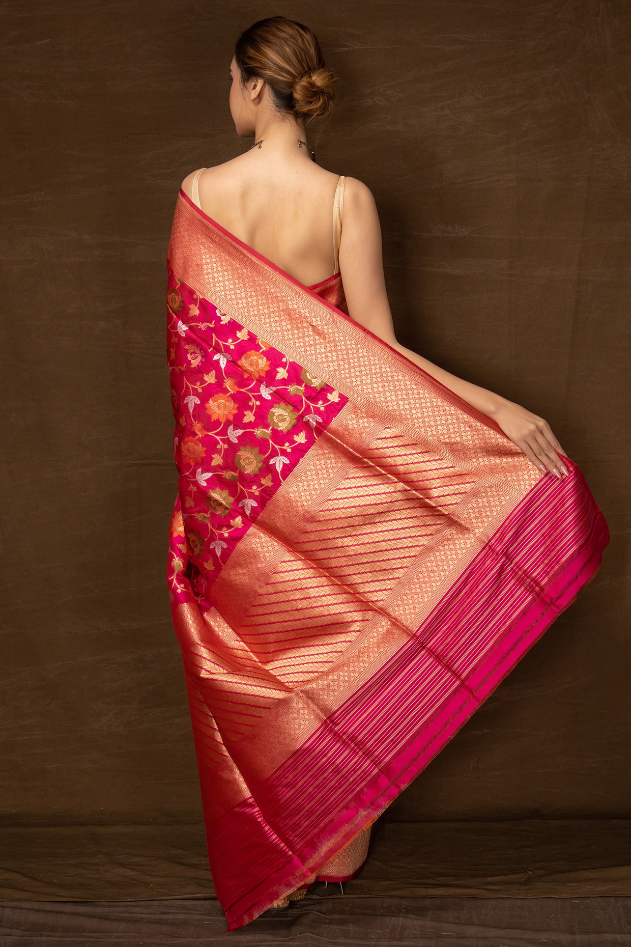 Fab Magenta Banarasi Woven Trendy Saree